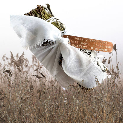 Sage & Rosemary Smudge + Selenite Bundle incense Divinne Ssence   